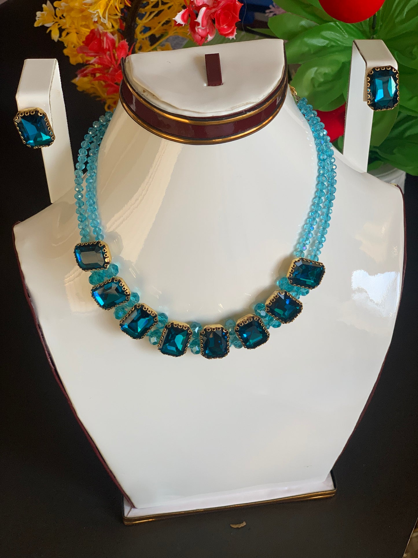 Stones Choker Necklace Set For Girl & Woman