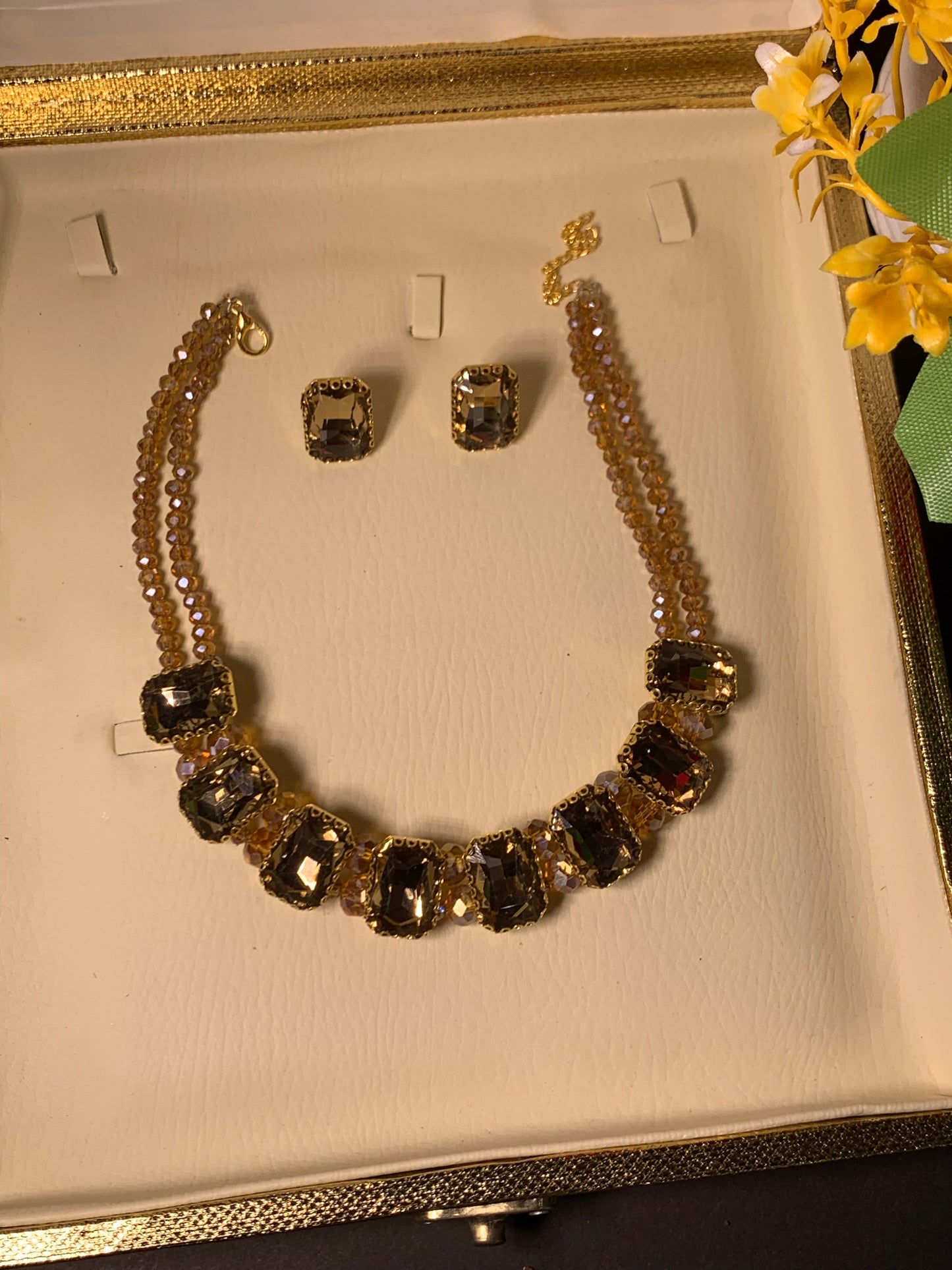 Stones Choker Necklace Set For Girl & Woman