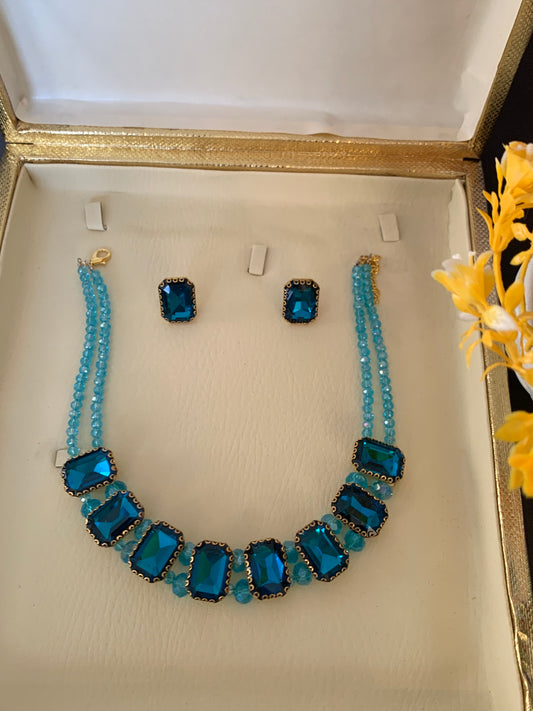 Stones Choker Necklace Set For Girl & Woman