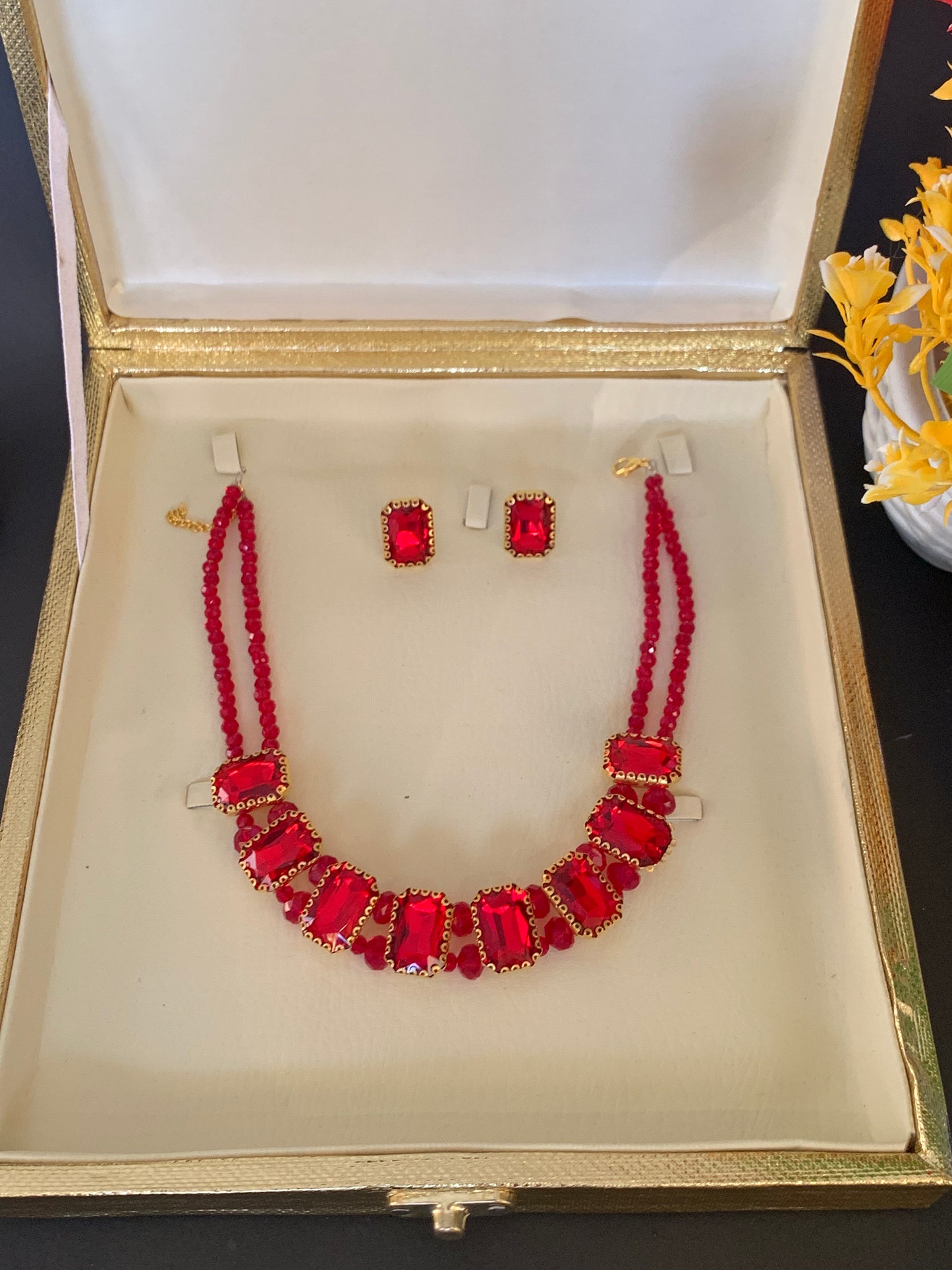 Stones Choker Necklace Set For Girl & Woman