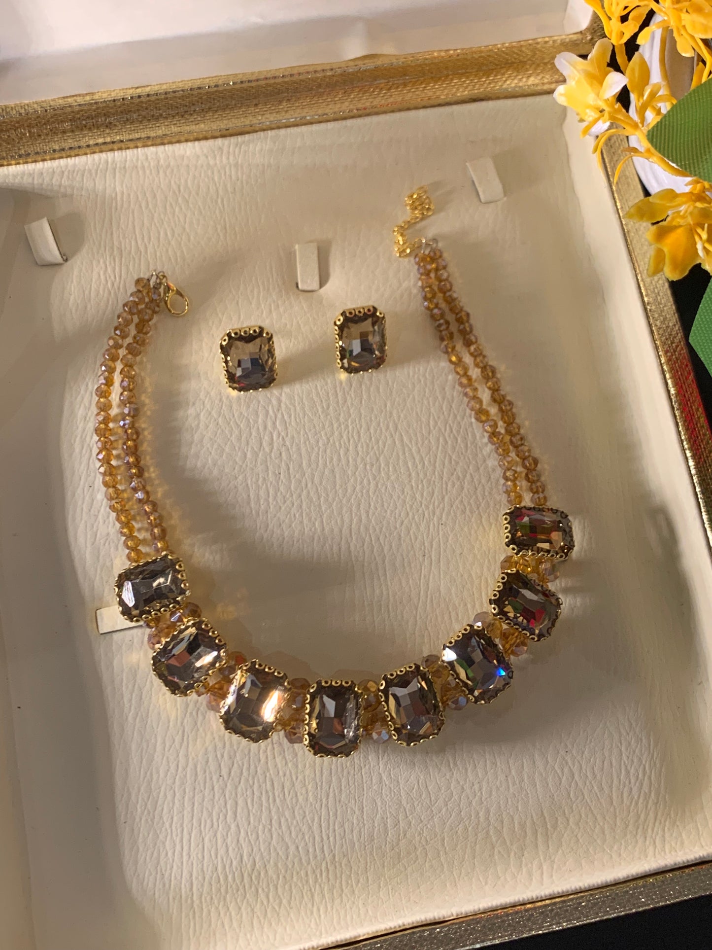Stones Choker Necklace Set For Girl & Woman