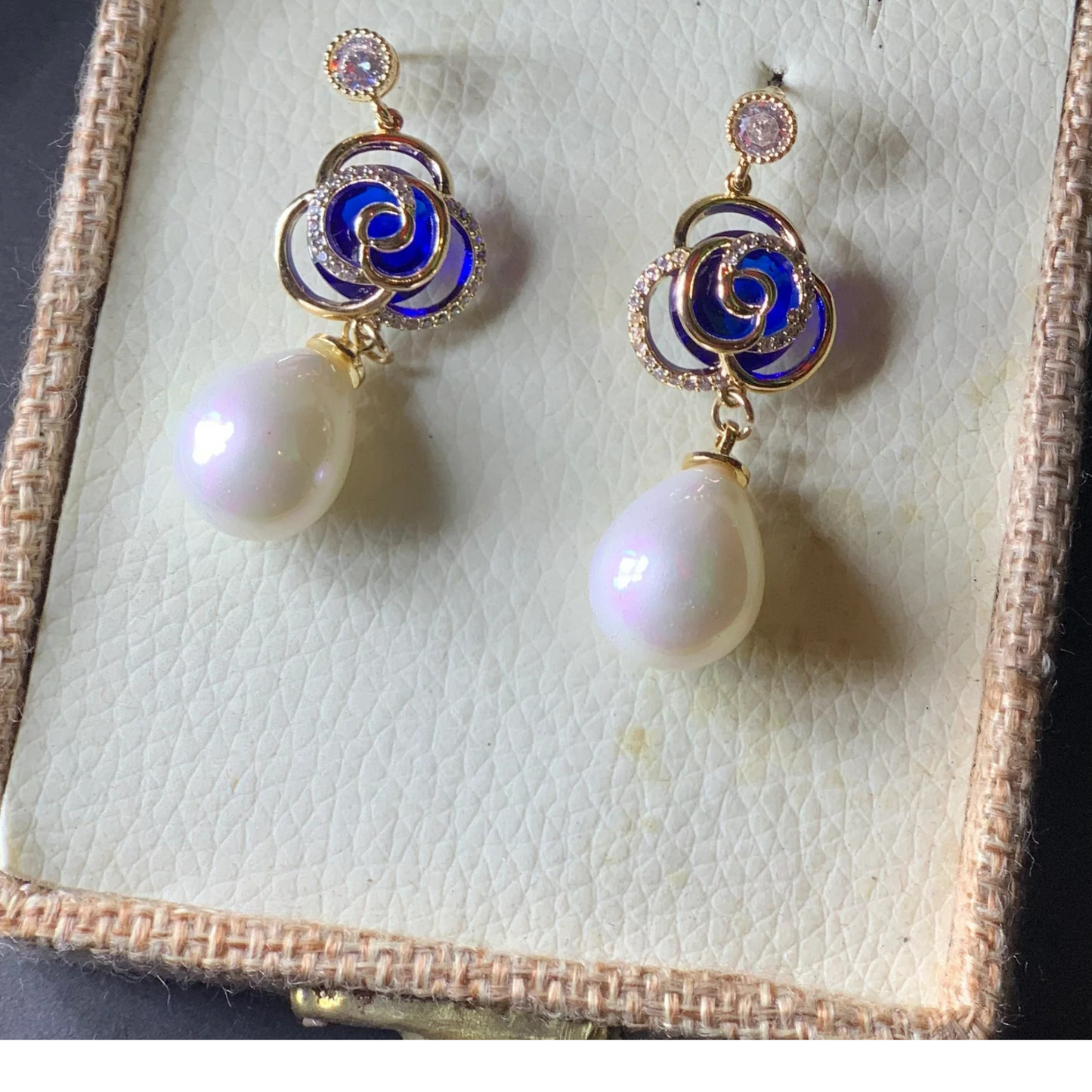 Imported Pearl Earrings Stud Natural (High Quality)