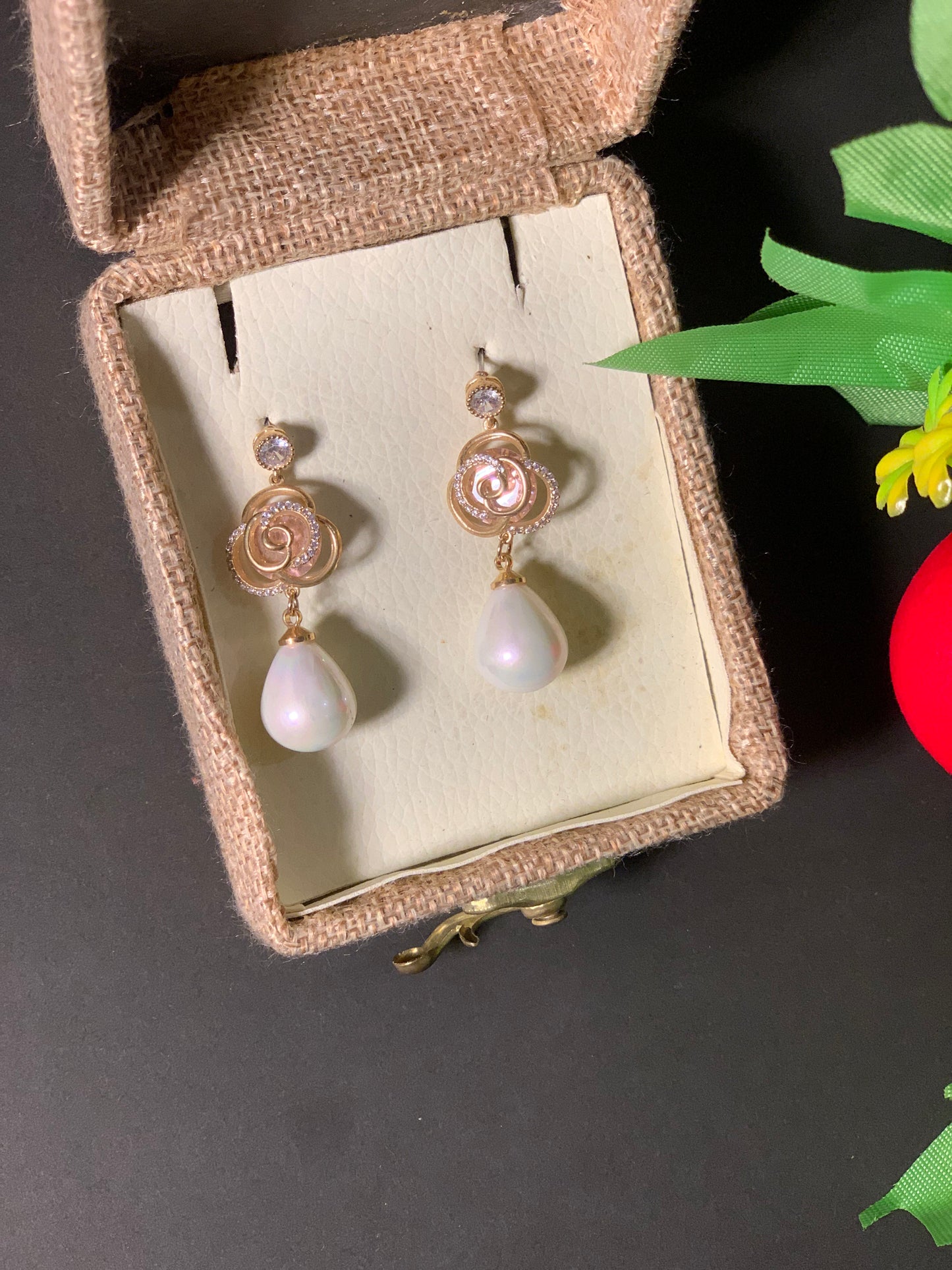 Imported Pearl Earrings Stud Natural (High Quality)