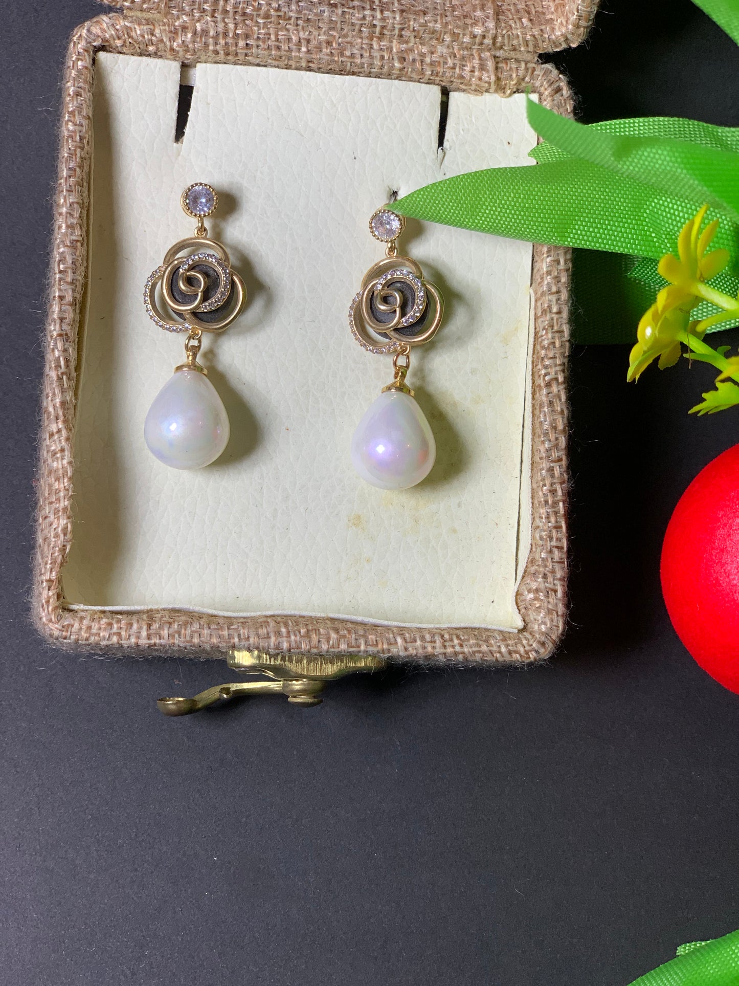 Imported Pearl Earrings Stud Natural (High Quality)