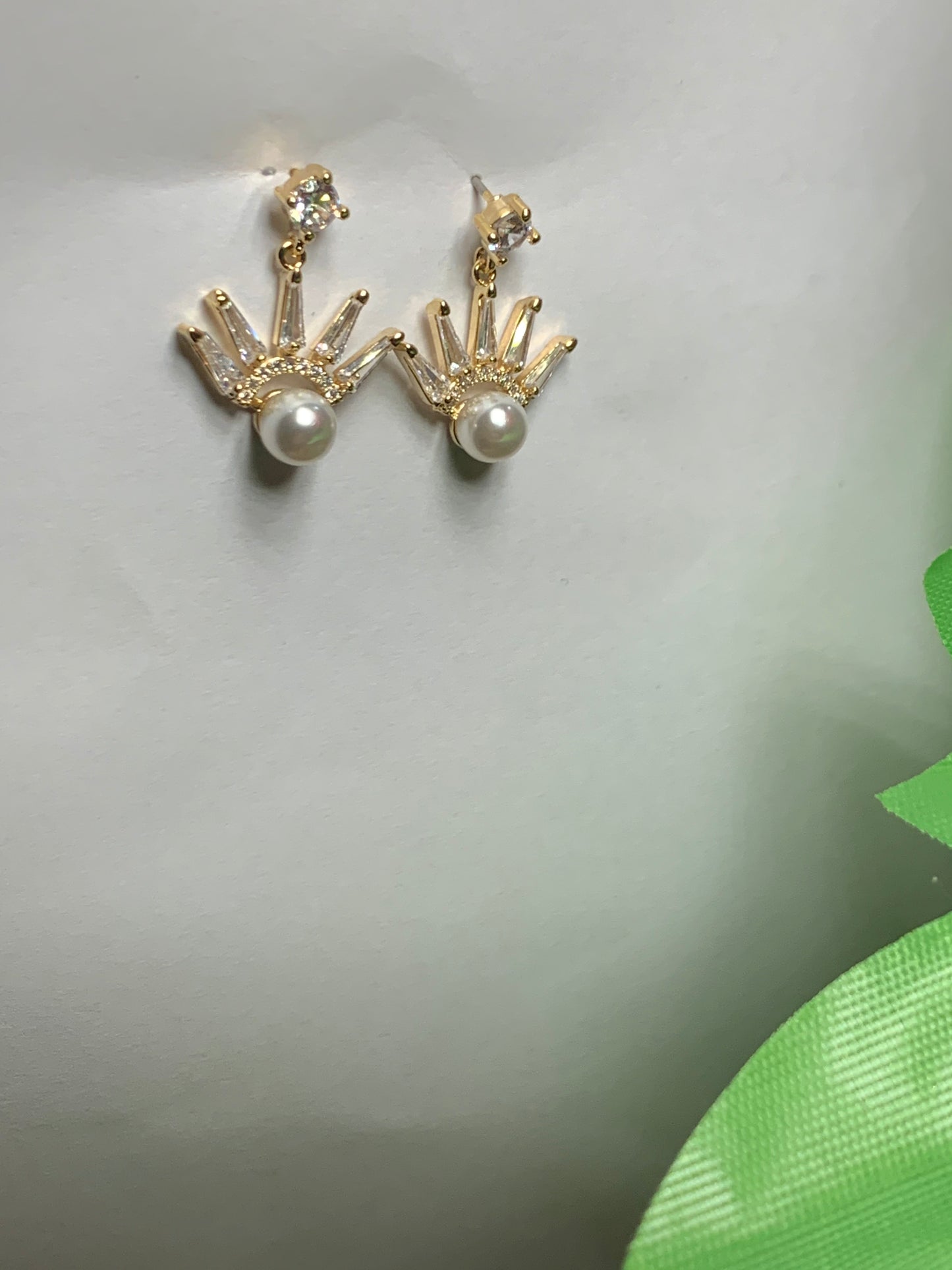 Ear Jacket Earrings Gold Rhinestone Earrings
