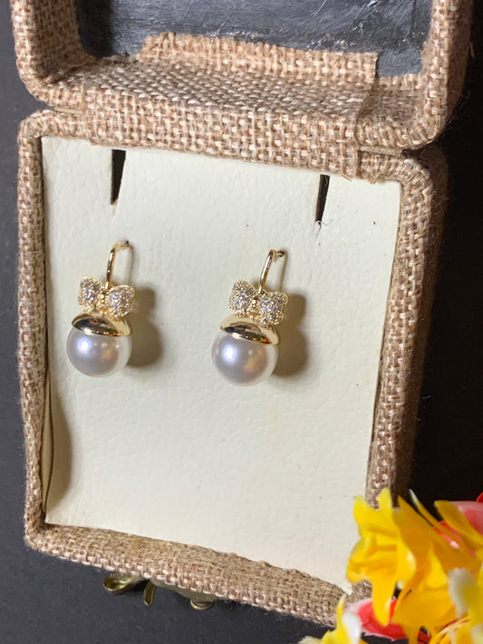 Ribbon Bow Stud Earrings for Women