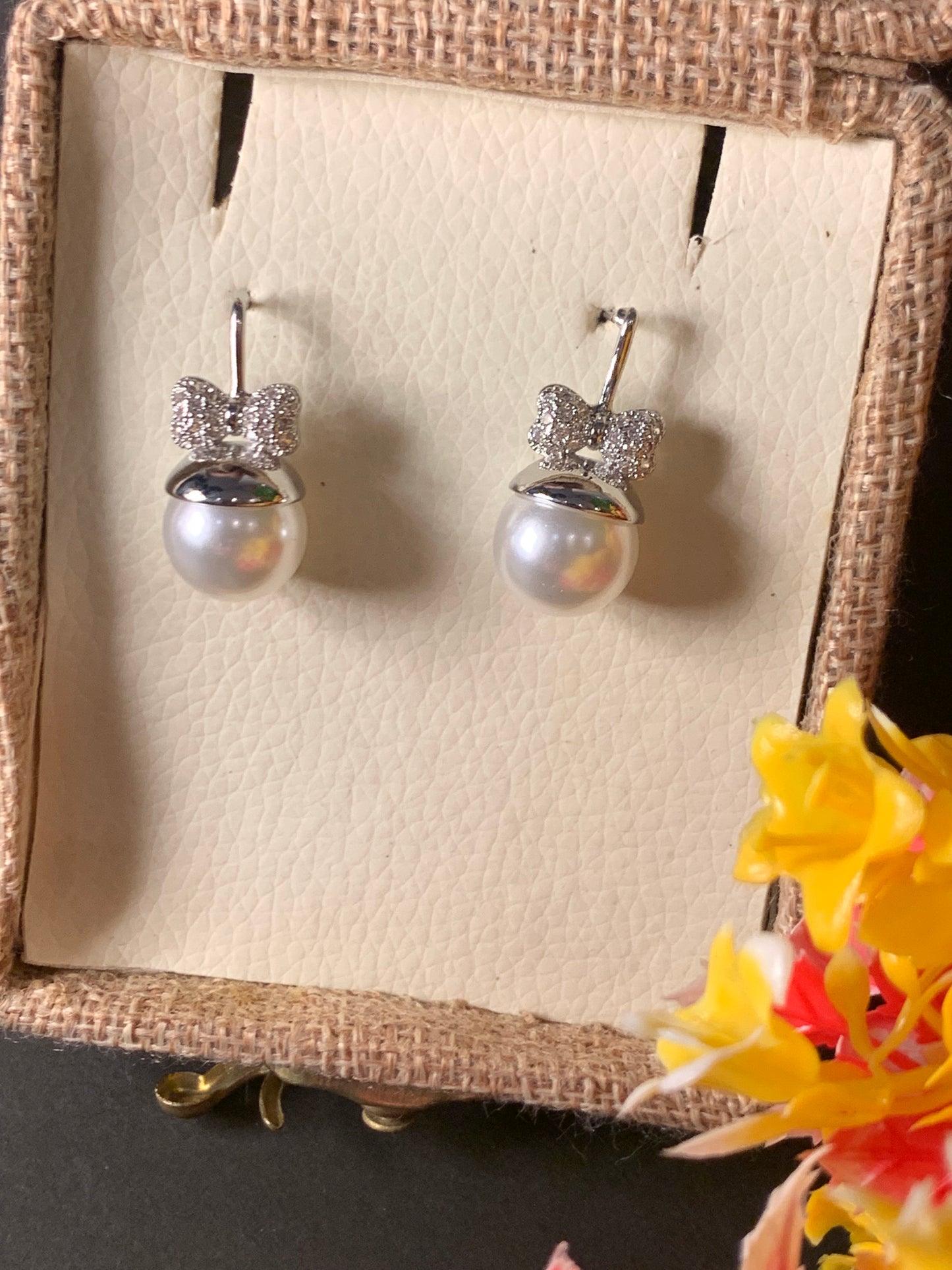 Ribbon Bow Stud Earrings for Women