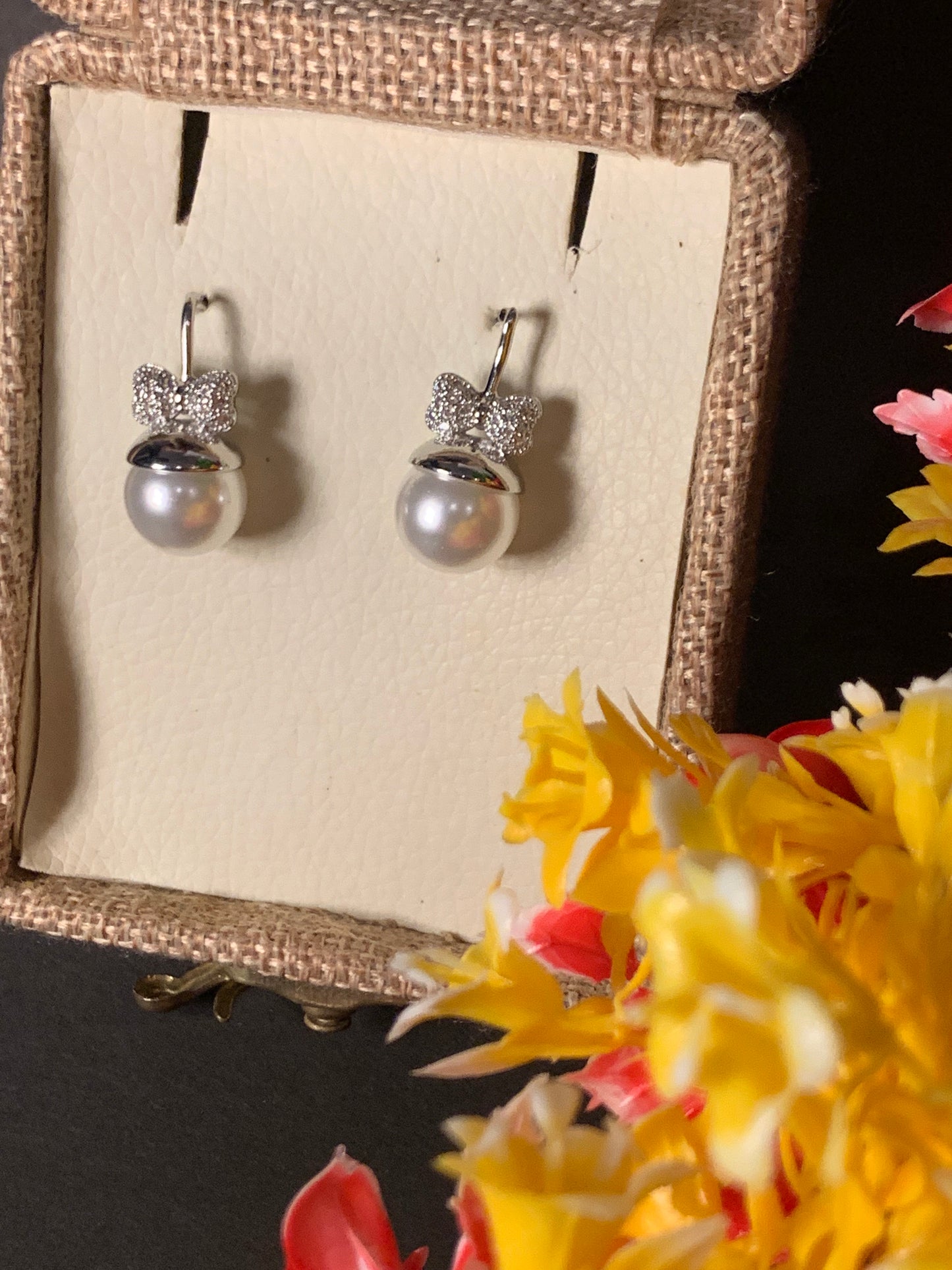 Ribbon Bow Stud Earrings for Women