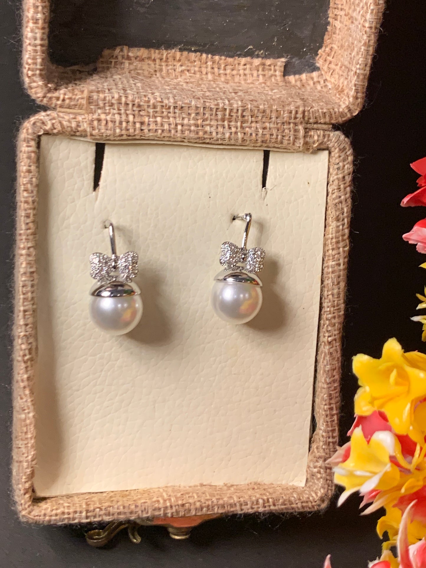 Ribbon Bow Stud Earrings for Women