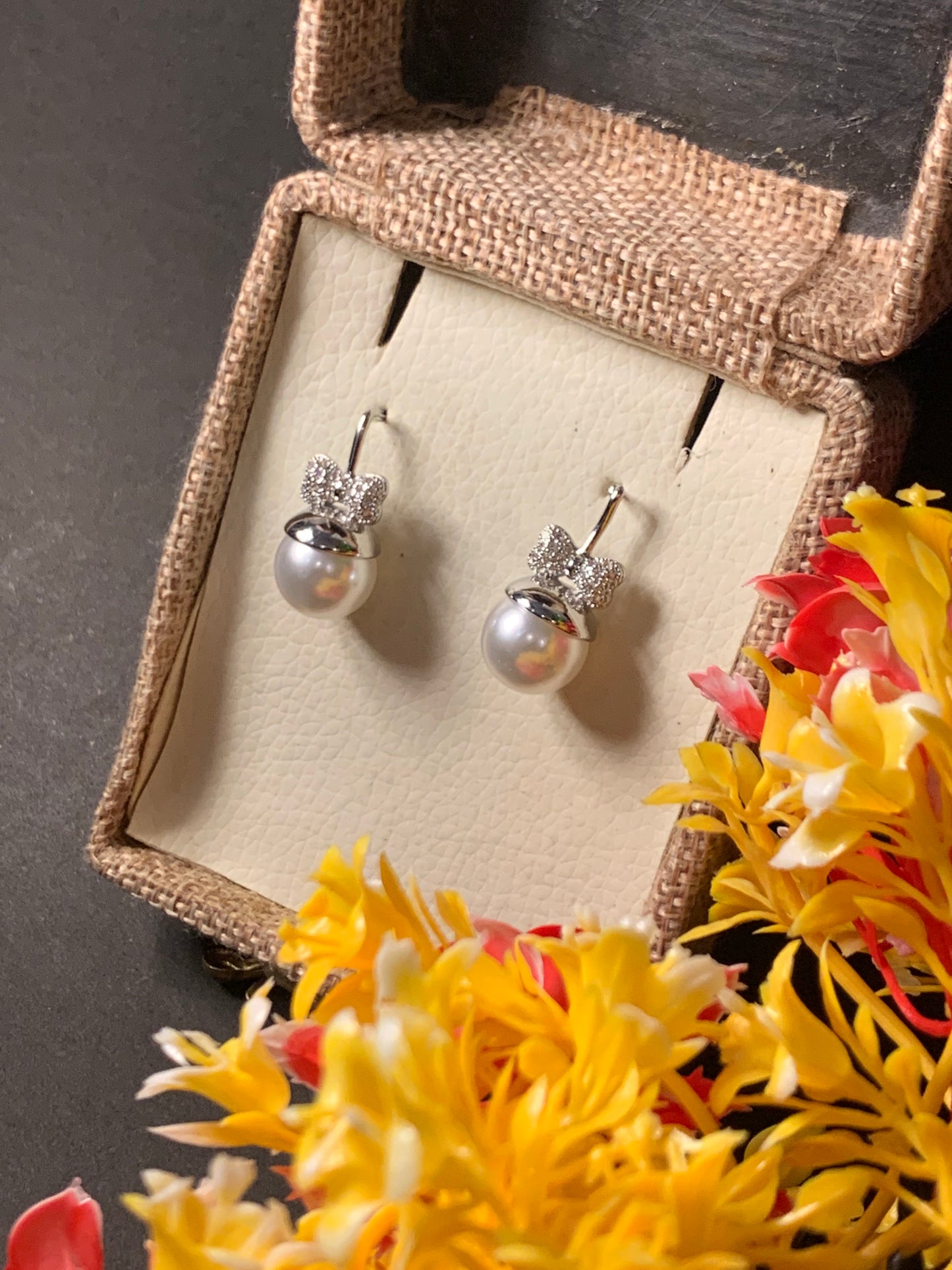 Ribbon Bow Stud Earrings for Women