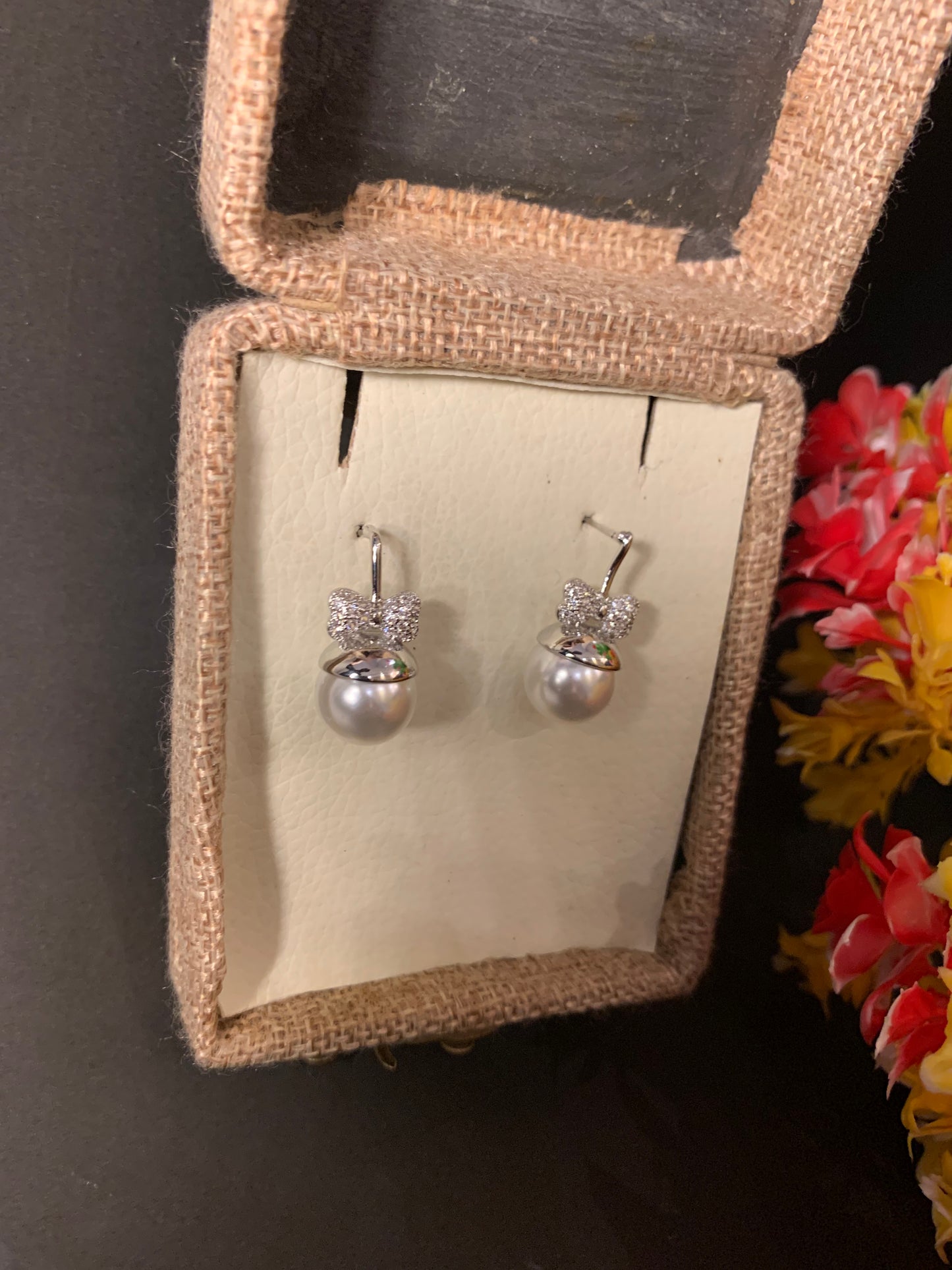 Ribbon Bow Stud Earrings for Women