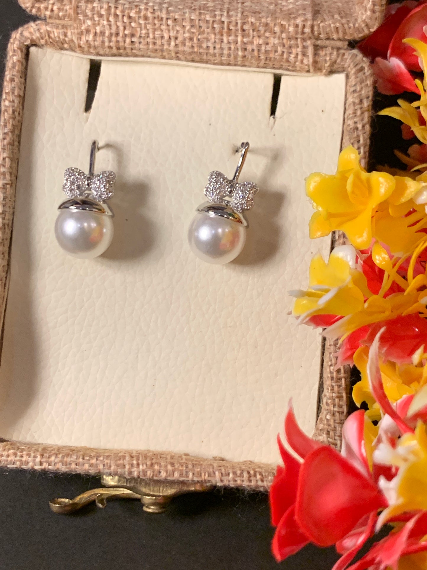 Ribbon Bow Stud Earrings for Women